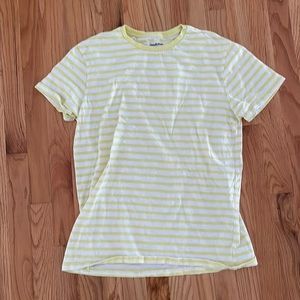 NWOT yellow striped t shirt